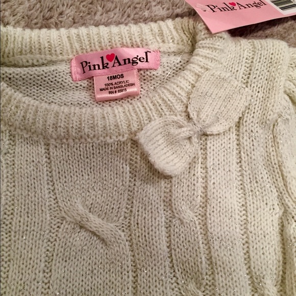 NWT Girl 12 m White Knit Sweater - Picture 3 of 3
